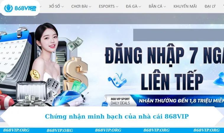 Trang chủ 51 Chứng nhận minh bạch của nhà cái 868VIP