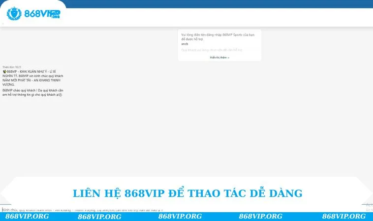 Liên Hệ 868VIP 154 Liên hệ 868VIP để thao tác dễ dàng