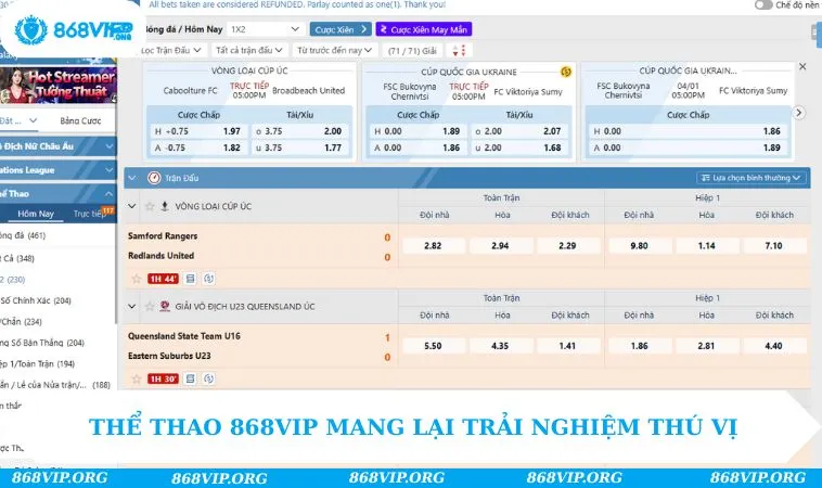 Thể Thao 868VIP 202 Thể thao 868VIP mang lại trải nghiệm thú vị
